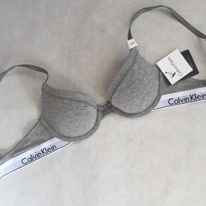 Calvin Klein Grey Demi Bra Modern Cotton